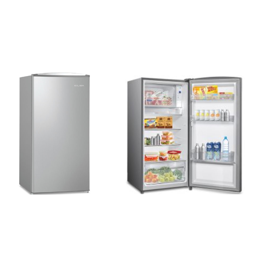 ELBA 185L 1 Door Refrigerator ER-C1815(SV) | Adjustable Shelves | Recessed Handle | Semi Auto Defrost Function | Refrigerator with 1 Year General Warranty & 5 Years Compressor Warranty