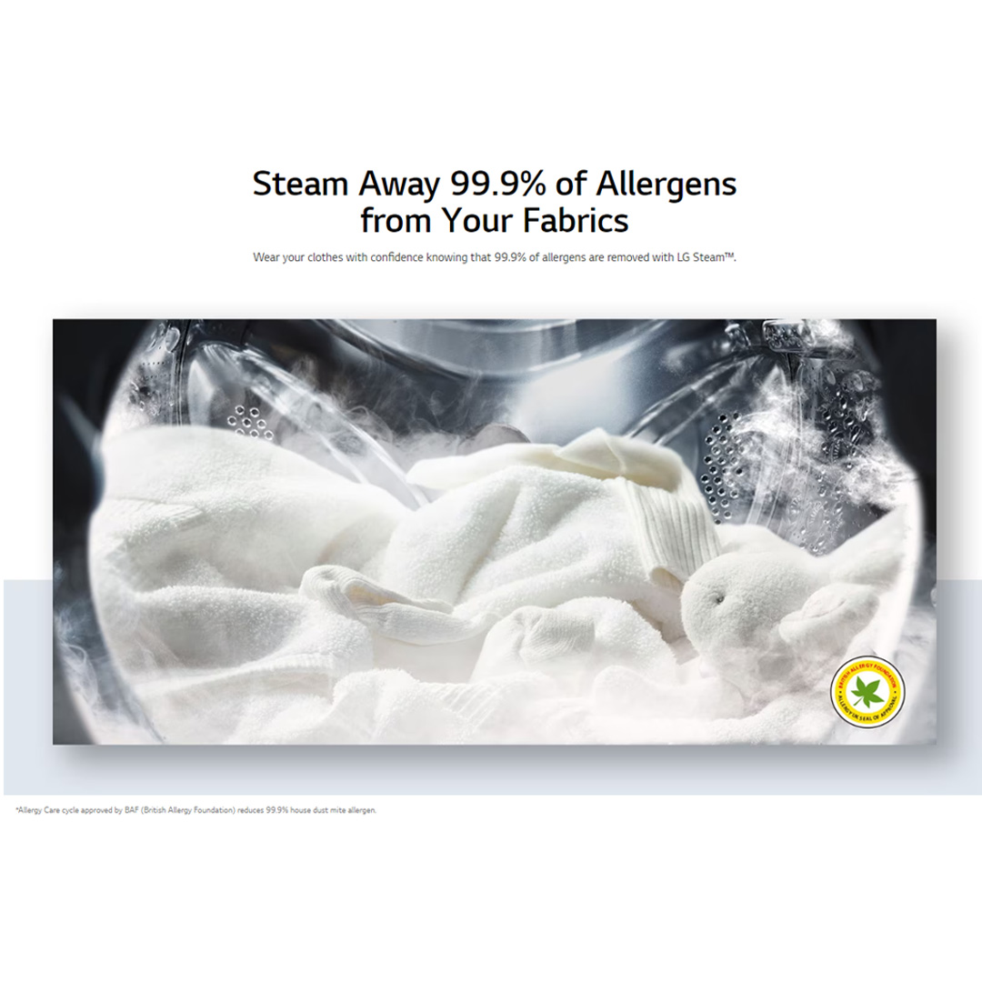 LG 15KG/8KG Front Load Washer Dryer with AI Direct Drive F2515RTGB | TurboWash™ | Steam™ | ThinQ™ | Washer Dryer with 1 Year Warranty