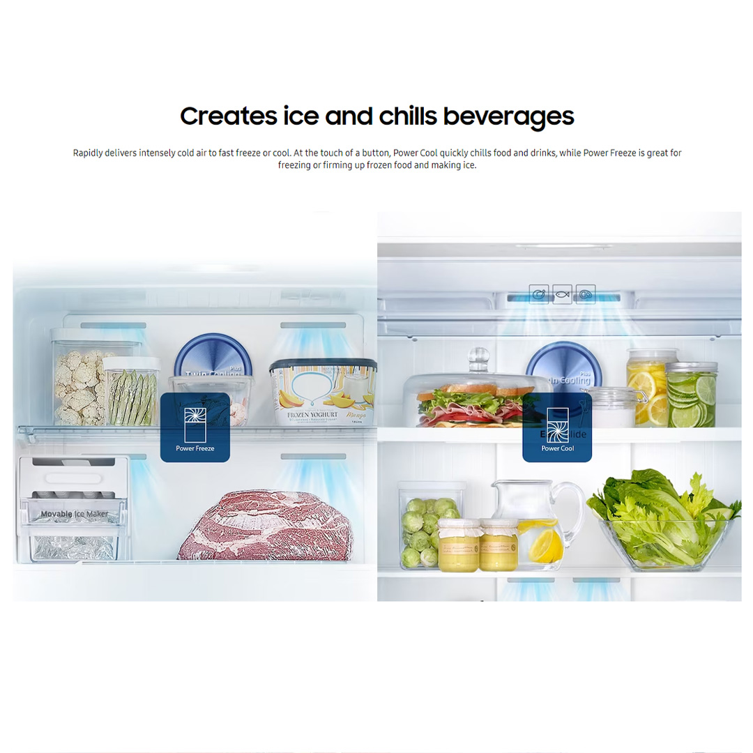 SAMSUNG 620L 2 Doors Top Mount Digital Inverter Refrigerator with Twin Cooling Plus RT53K6651SL/ME  | Power Freeze | Power Cool | Water Dispenser | Twin Cooling Plus™ | Refrigerator with 1 Year Warranty