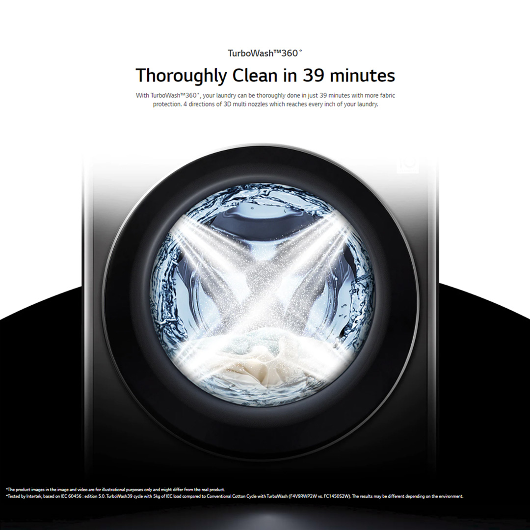 LG 13KG/8KG Front Load Washer Dryer with AI Direct Drive FV1413H2BA | Steam+™ | TurboWash™ | 360 eZDispense™ | Washer Dryer with 1 Year Warranty