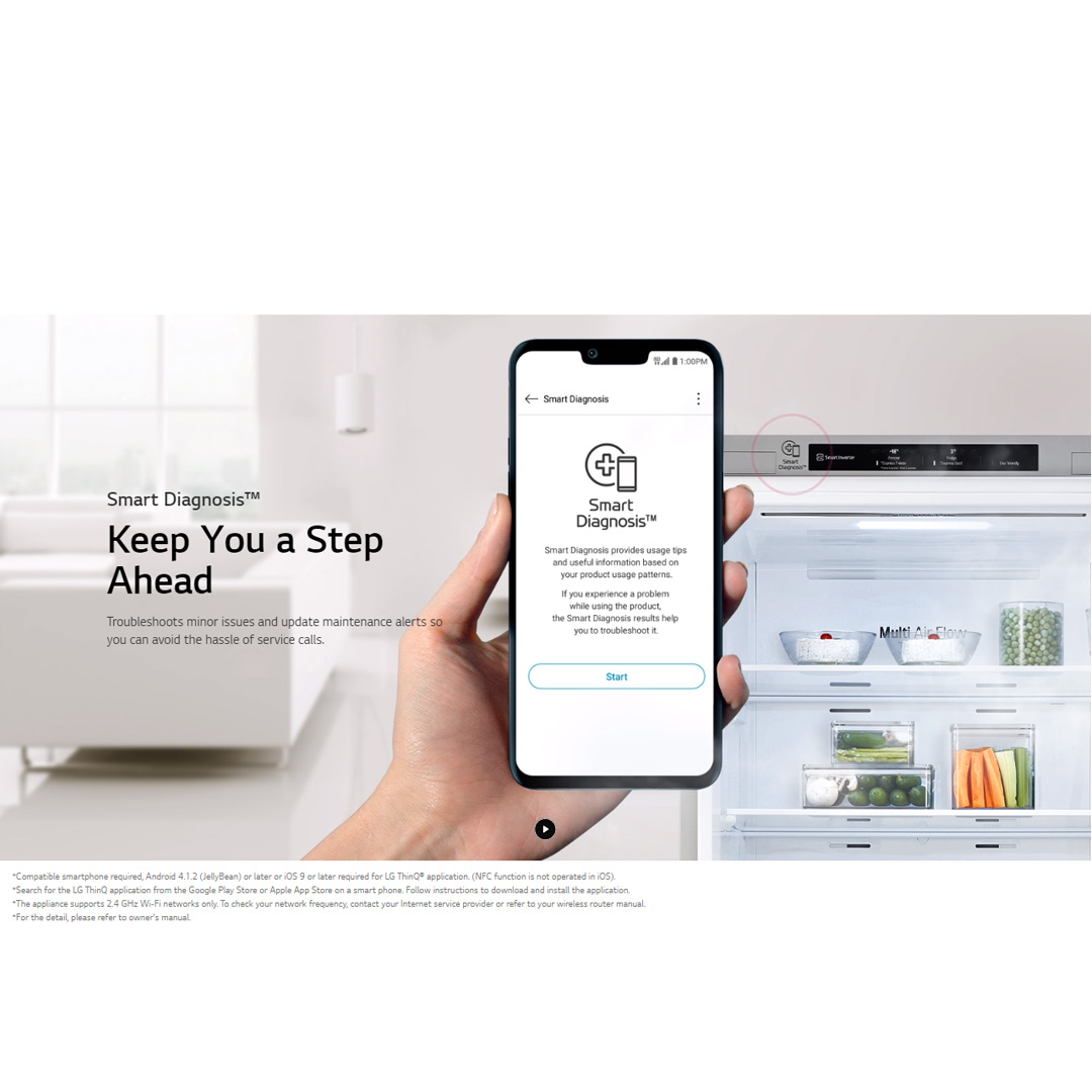 LG 335L 2 Doors Bottom Mount Smart Inverter Refrigerator  GC-B369NLRM | Multi Air Flow | Moist Balance Crisper | Smart Diagnosis | Refrigerator with 1 Year Warranty