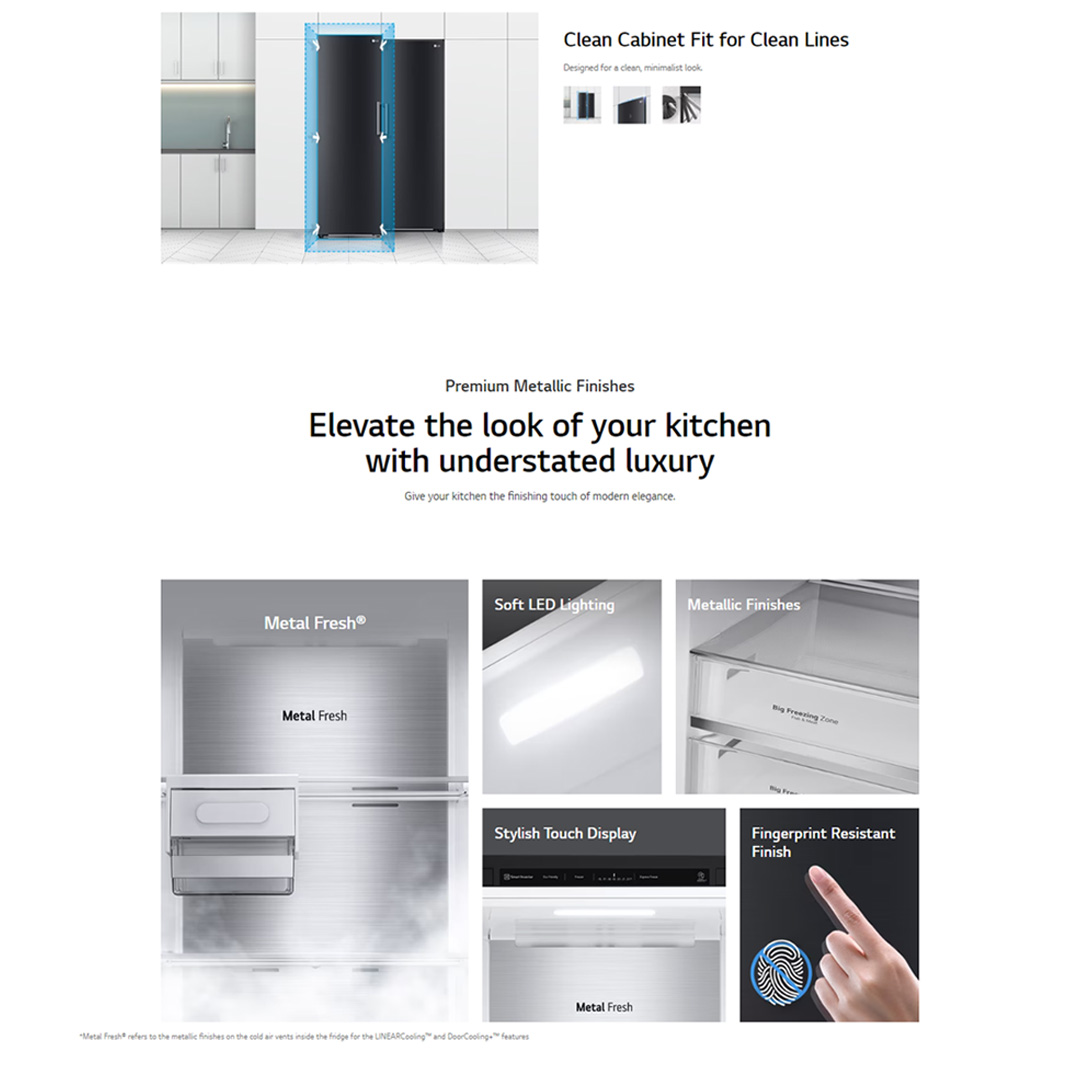 LG 321L Single Door Smart Inverter Refrigerator GC-B414FGQF | Door Cooling+™ | ThinQ (Wi-Fi) | Smart Diagnosis™ | Refrigerator With 1 Year Warranty