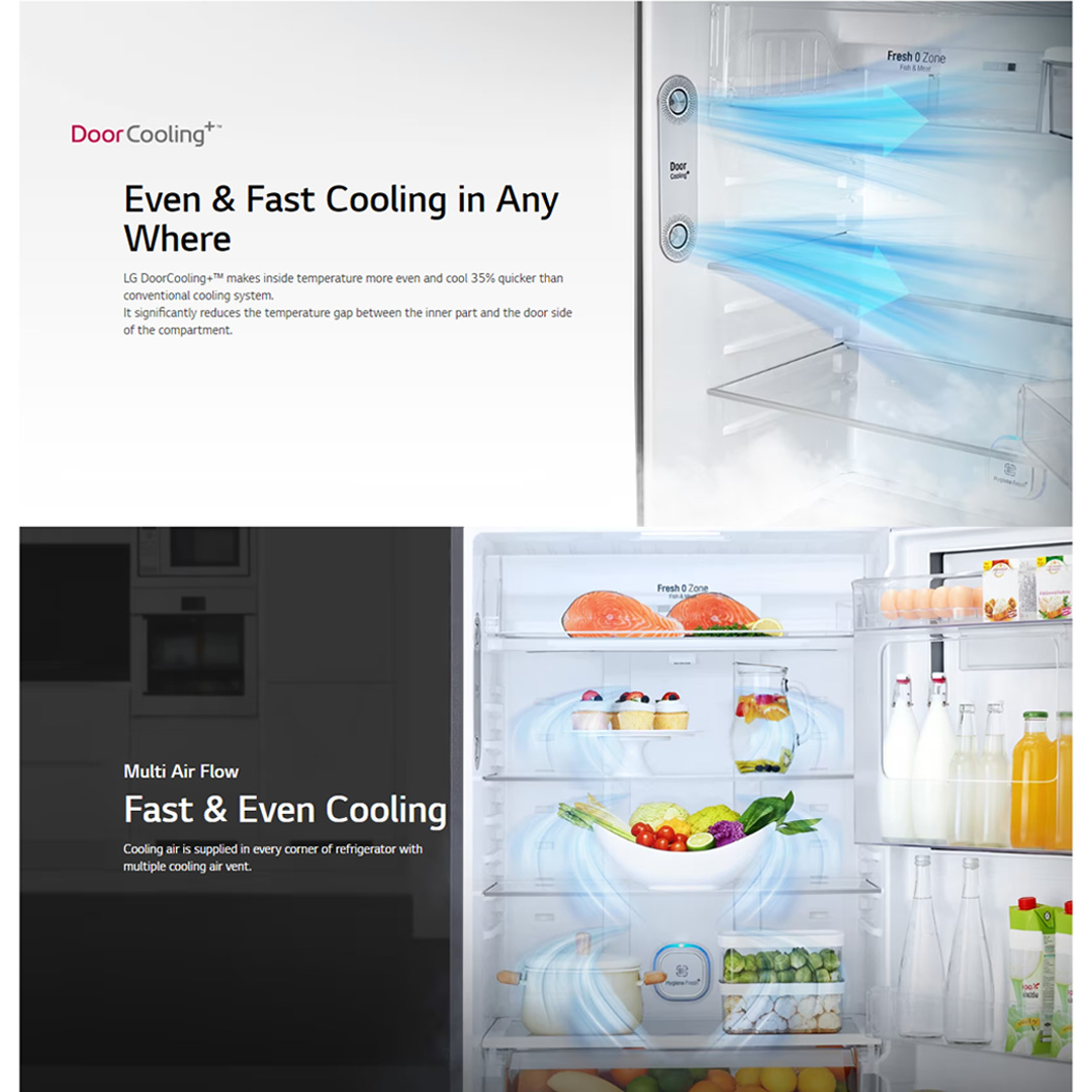 LG 360L 2 Doors Top Mount Smart Inverter Refrigerator GN-B332PBGB | Door Cooling+™ | Multi Air Flow | Smart Diagnosis™ | Refrigerator with 1 Year Warranty