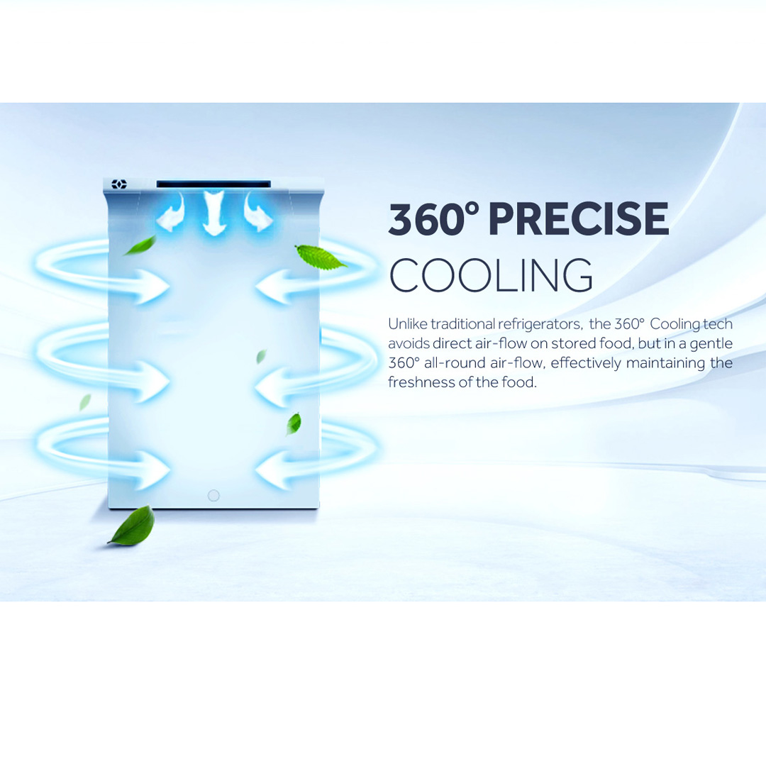 HAIER 284L 2 Doors Glass Series Top Mount Twin Inverter Refrigerator HRF-318IHG | 5-in-1 Navi Cooling Mode  | 360º Precise Cooling | Door Pocket | Humidity Control | Ice Maker | LED Controller | Refrigerators with 2 Year Warranty