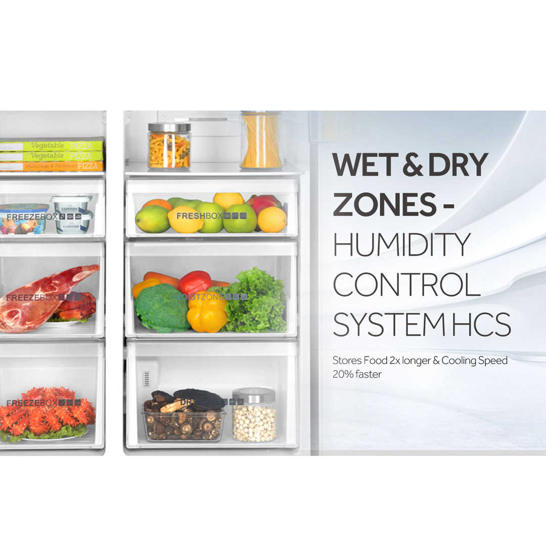 HAIER 628L Side By Side DC Inverter Refrigerator HRF-619SI(B) | No Frost | Touch LED | Door Pocket | Ice Maker | Humidity Control | Refrigerators with 2 Years Warranty