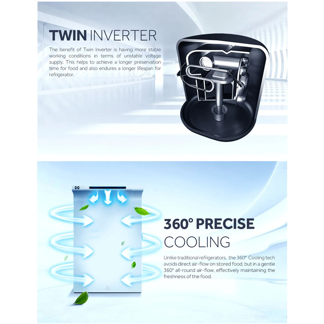 HAIER 319L 2 Doors Top Mount Twin Inverter Refrigerator HRF-339IHG | Magic Room | Moist Zone | Touch Screen Control Panel | Deo Fresh | Humidity Control | Refrigerator with  2 Year Warranty