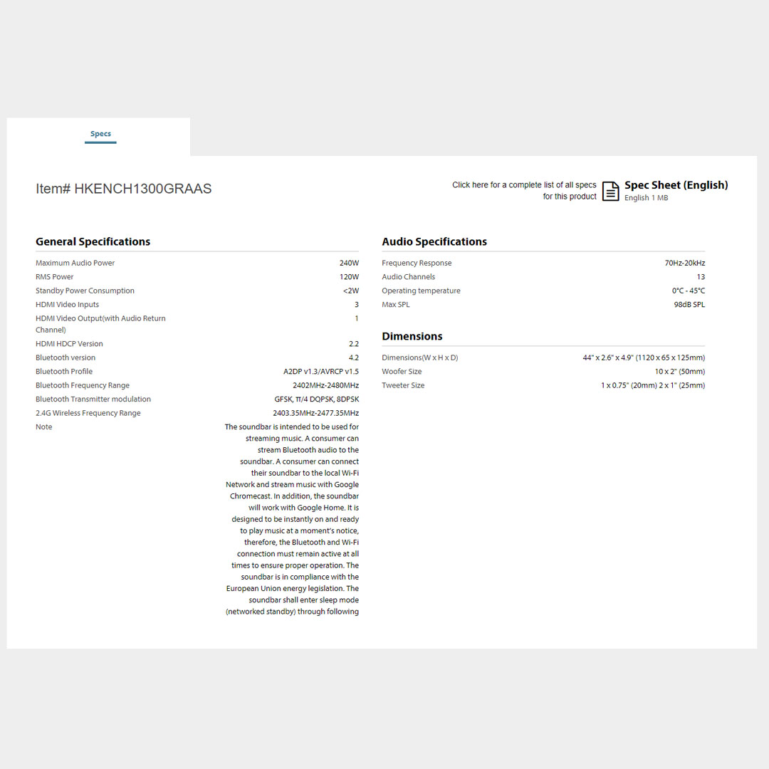 Harman Kardon 240W All in One 13-Channel Soundbar with MultiBeam Surround Sound ENCHANT 1300 | HDMI | Bluetooth | Chromecast Built-In | Multibeam Surround Sound | Google Assistant | Soundbar with 1 Year Warranty