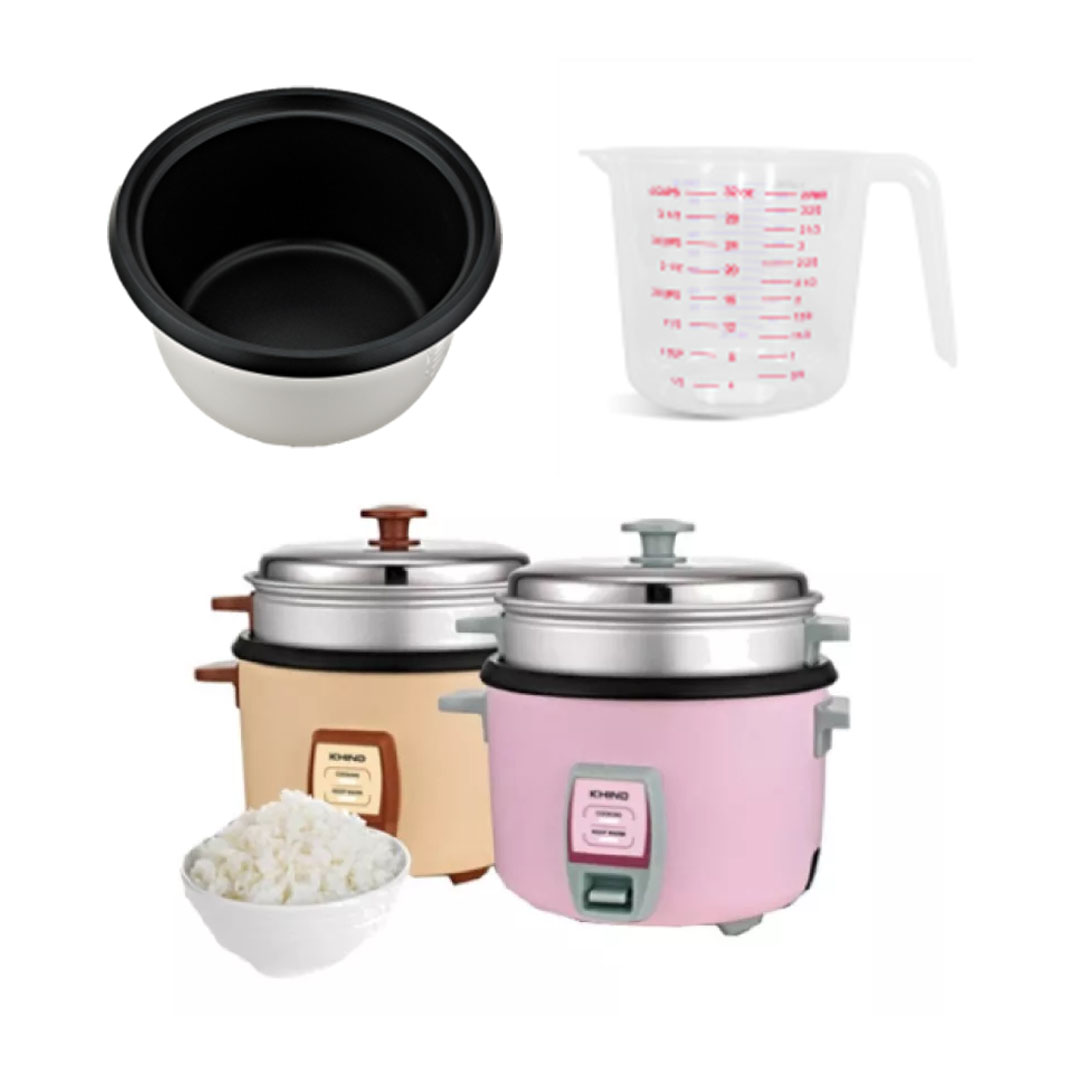 KHIND 1.8L Rice Cooker RC918T | FREE Steam Tray | Built-in Safety Thermal Fuse | Teflon Inner Pot | Cook & Keep Warm Indicator | Rice Cooker with 2 Years Warranty