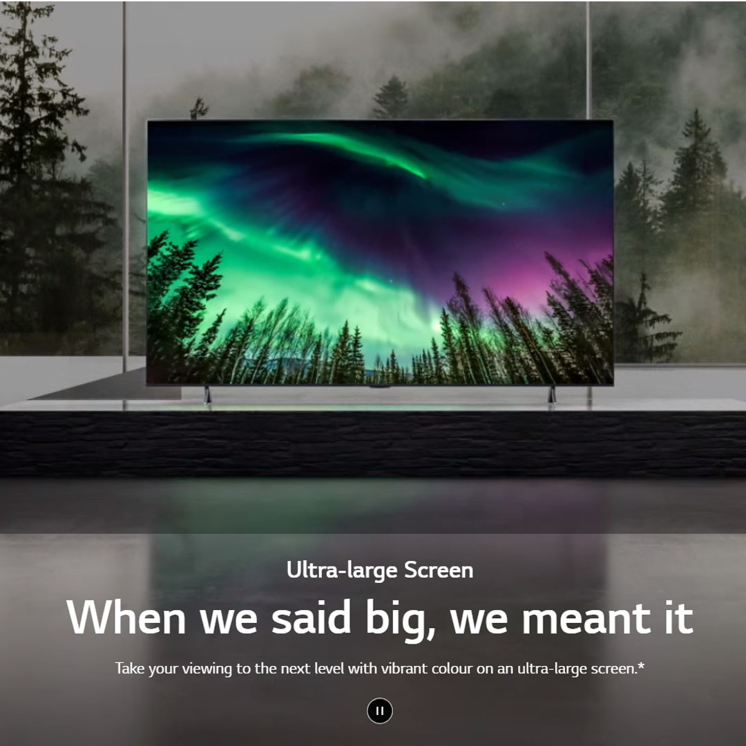 LG 86" QNED 8K MiniLED TV with AI ThinQ 86QNED99SQB | Wide Colour Gamut | HDR10 | webOS 22 | HDMI | USB | Smart TV with 2 Year Warranty