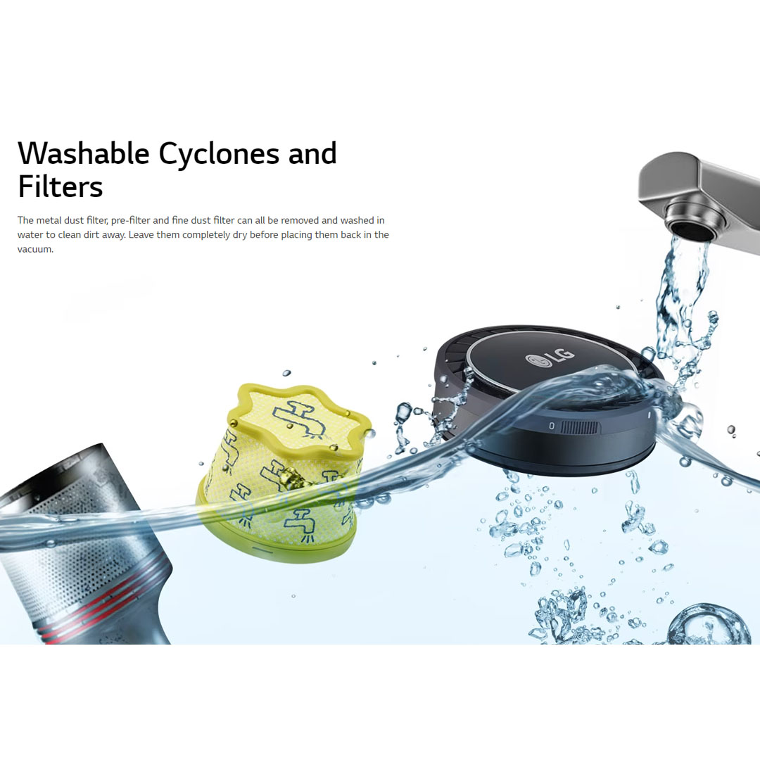 LG 480W CordZero Vacuum Cleaner Stick Vintage A9N-LITE | Powerful Suction | Thumb Touch Control | Adjustable height | Vacuum-Mop with 2 Year Warranty