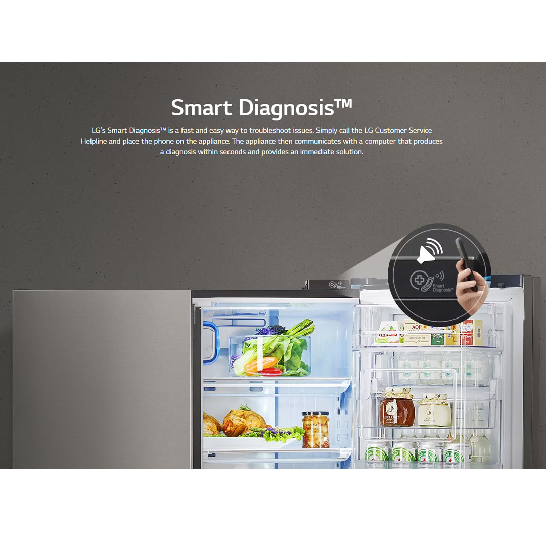 LG 674L Side by side with UVnano Water Dispenser Smart Inverter Refrigerator GC-L257CQEL | DoorCooling+ | Smart Diagnosis™ | ThinQ | Refrigerator with 1 Year Warranty