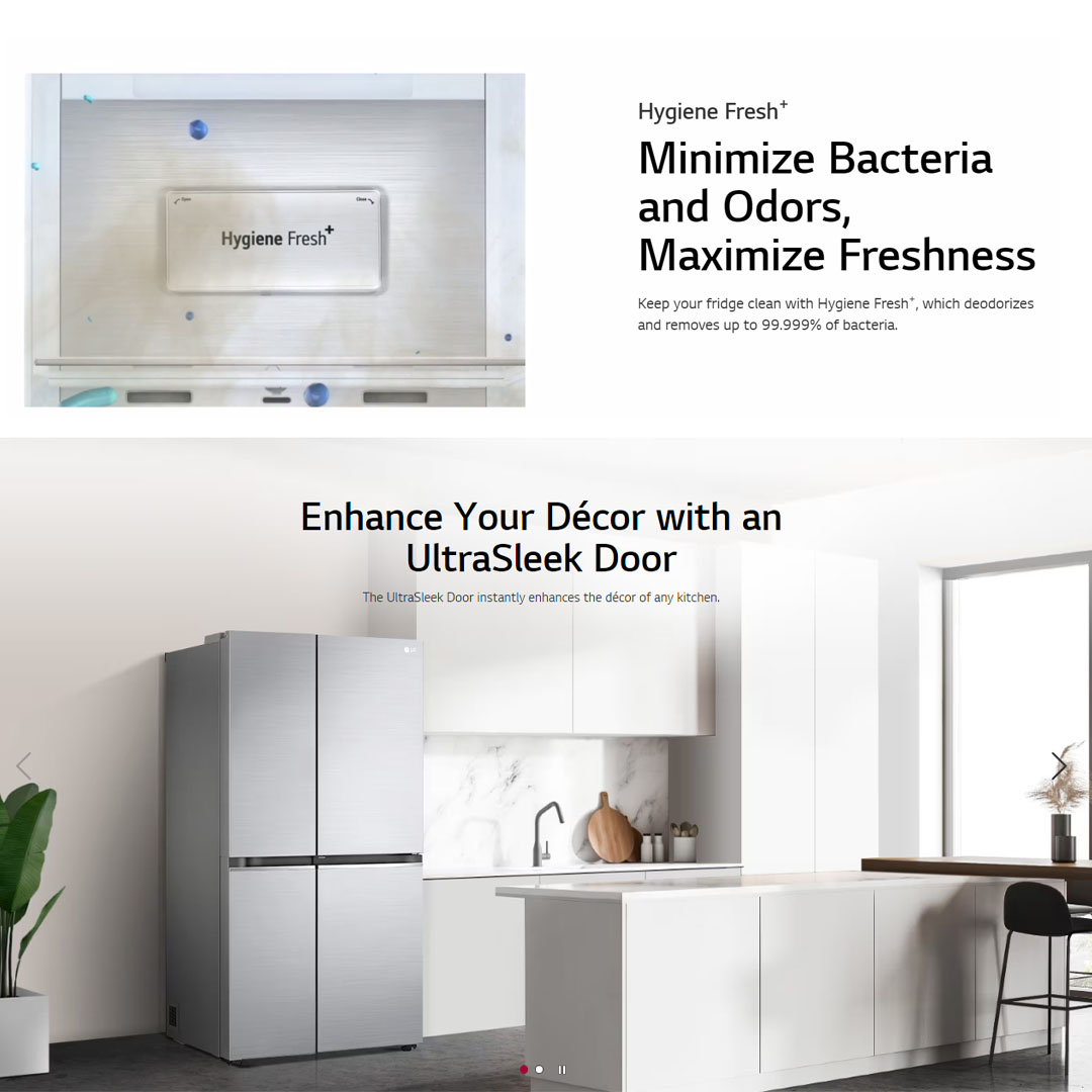 LG 694L Side by Side with Door-in-Door Smart Inverter Refrigerator GC-M257CGFL | DoorCooling+™ | Hygiene Fresh+™ | Metal Fresh™ | Refrigerator with 1 Year Warranty