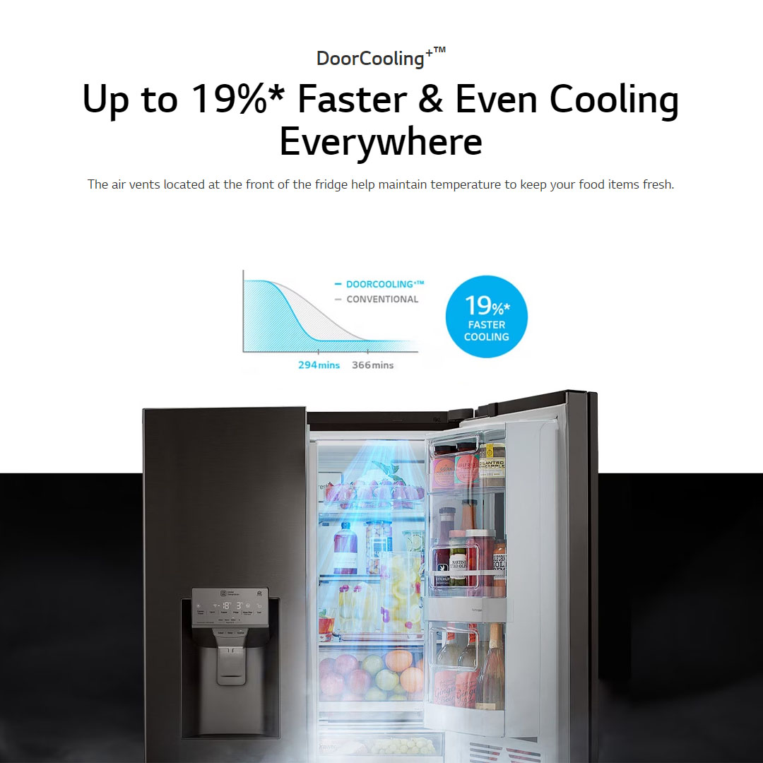 LG 595L Multi Doors with InstaView & Door-in-Door Smart Inverter Refrigerator GC-Q22FTQEB | Slim Fit | LINEAR Cooling™ | DoorCooling | Refrigerator with 1 Year Warranty