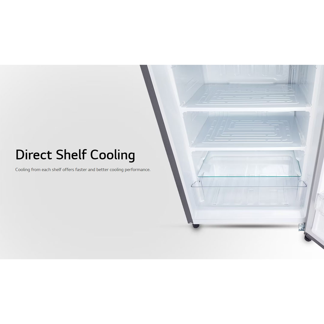 LG 171L 1 Door Smart Inverter Refrigerator GN-304SLBT | 6 Freezer Shelves | 4 Door Baskets | Sleek Design | Refrigerator with 1 Year Warranty