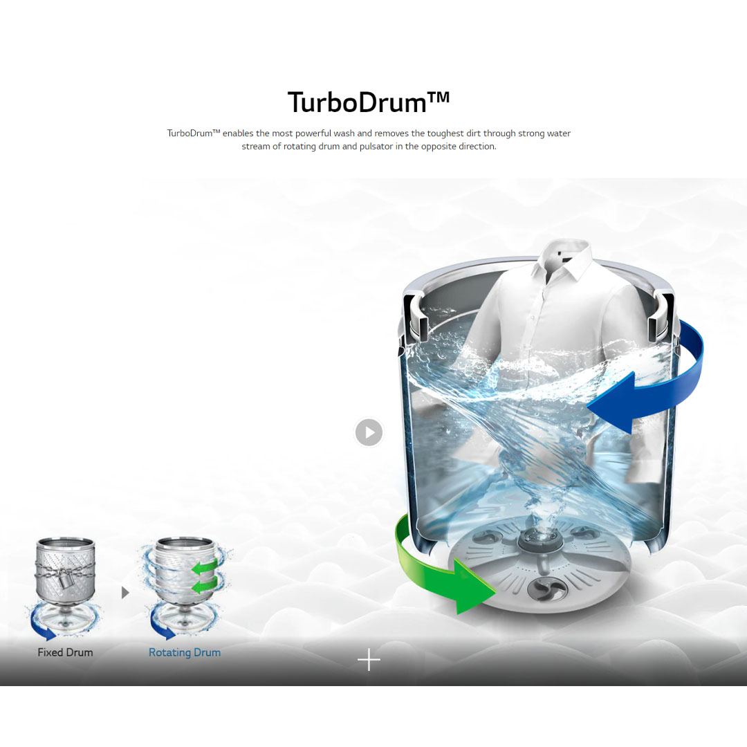 LG 13KG Top Load Smart Inverter Washing Machine T2313VSPM | TurboDrum | Punch+3 | Smart Diagnosis™ | Washing Machine with 1 Year Warranty