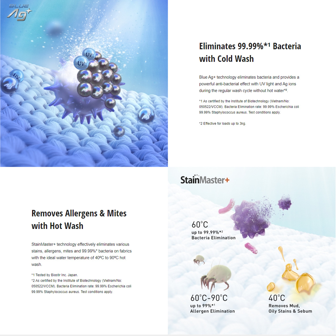 Panasonic 9KG Front Load 3Di Inverter Washing Machine NA-V90FR1BMY | Improves Hygiene in Your Everyday Laundry | Hygienic Drying with Bacteria Elimination | Eliminates 99.99%*¹ Bacteria with Cold Wash | Washing Machine With 1 Year Warranty