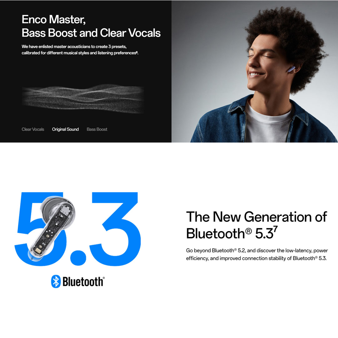 OPPO Enco Air3 | Translucent Jelly Case | HiFi 5 DSP for Audiophile-Grade Processing | 13.4mm Large Composite Driver | AI Deep Noise Cancellation for Calls | Binaural Low-latency with Bluetooth® 5.3 Transmission | Earbuds with 1 Year Warranty