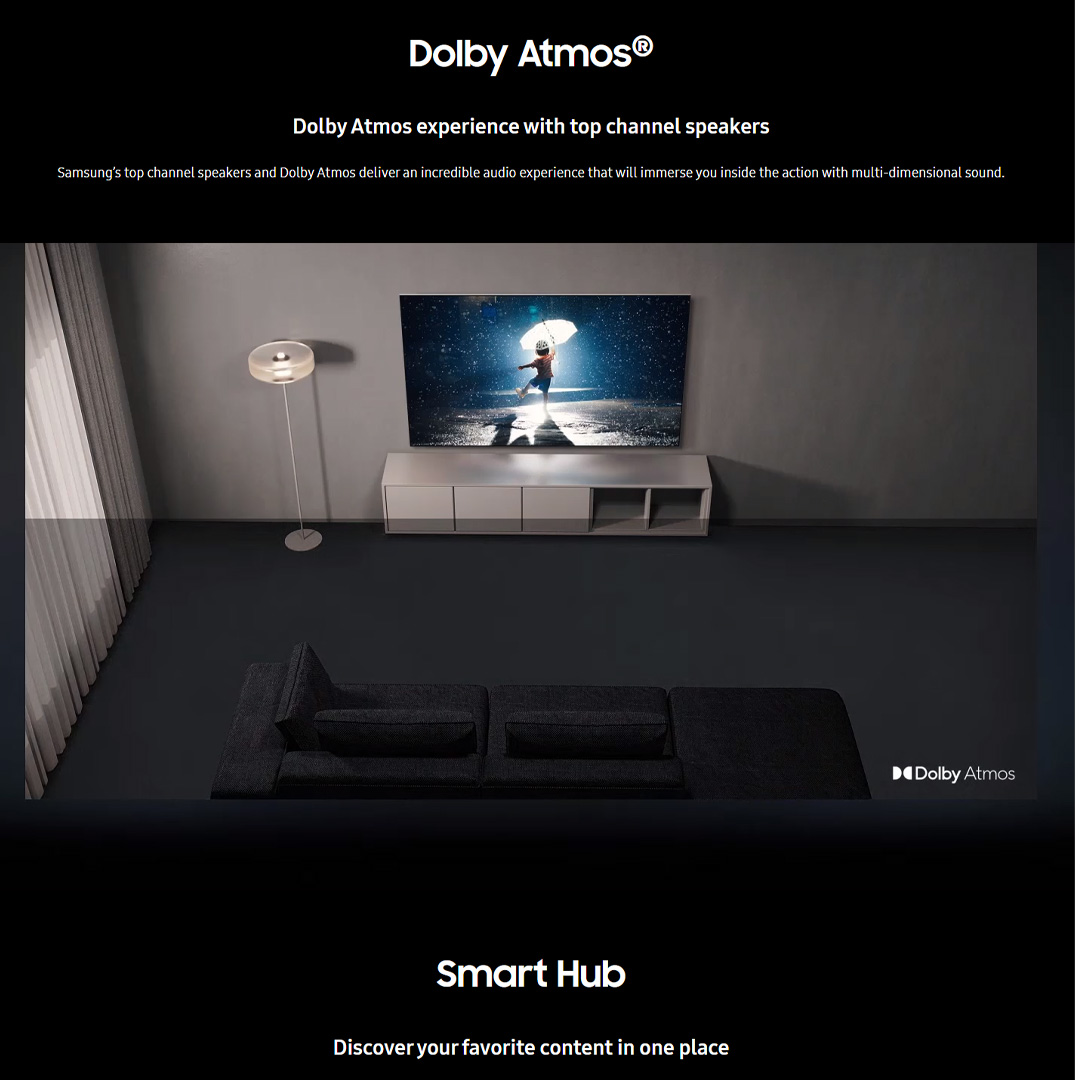 SAMSUNG 55" 4K UHD Smart NEO QLED TV QA55QN85CAKXXM | Dolby Atmos | Smart Hub | HDMI | USB | WiFi | HDR | Smart TV with 2 Year Warranty