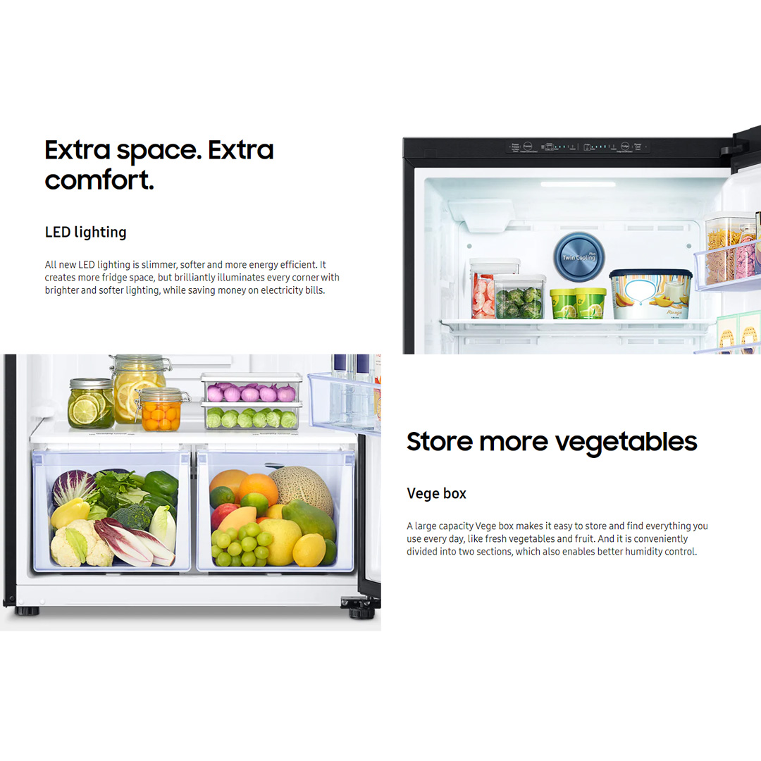 SAMSUNG 670L 2 Doors Top Mount Digital Inverter Refrigerator with Twin Cooling Plus RT21M6211SG/ME | FlexZone™ | Power Cool Function | Reversible Door | Twin Cooling Plus™ | Refrigerator with 1 Year Warranty