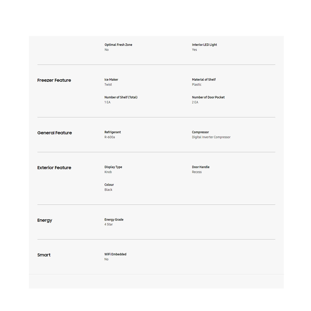 SAMSUNG 315L 2 Doors Top Mount Digital Inverter Refrigerator with Optimal Fresh RT31CG5022B1ME | SpaceMax™ | All-Around Cooling | Multi Flow | No Frost | Mono Cooling | Refrigerator with 1 Year Warranty