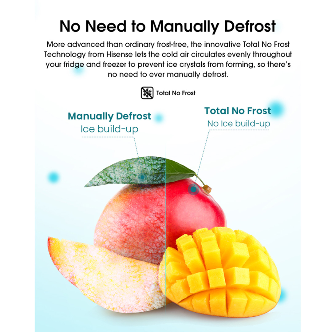 HISENSE 420L 2 Doors Top Mount Durable Inverter Refrigerator RT439N4ABN | Multi Air Flow | Deodorizing Filter | Moisture Fresh Crisper | Durable Inverter | LED Lighting | Fresh Zone | Refrigerator with 3 Year Warranty