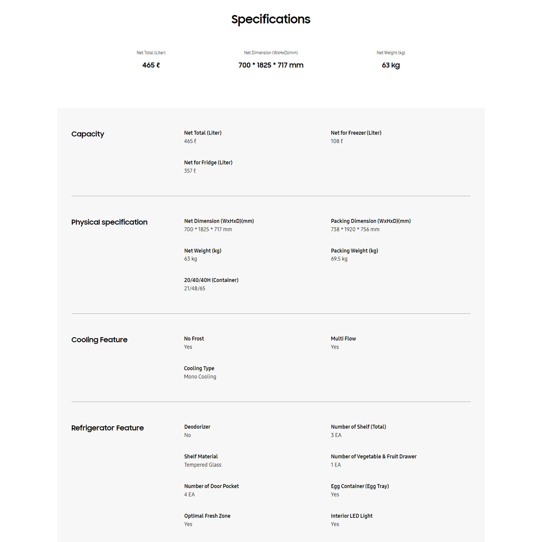 SAMSUNG 476L 2 Doors Top Mount Digital Inverter Refrigerator with Optimal Fresh RT47CG6444B1ME | SpaceMax™ | All-Around Cooling | Multi Flow | No Frost | Mono Cooling | Refrigerator with 1 Year Warranty
