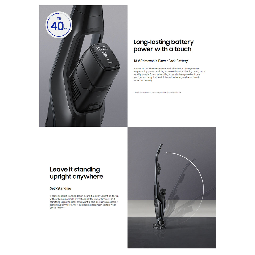 SAMSUNG 120W Vacuum Cleaner Stick VS60M6015KG/ME / VS60M6015KP/ME | POWERstick Essential with EZClean Technology | Vacuum Cleaner with 2 Year Warranty