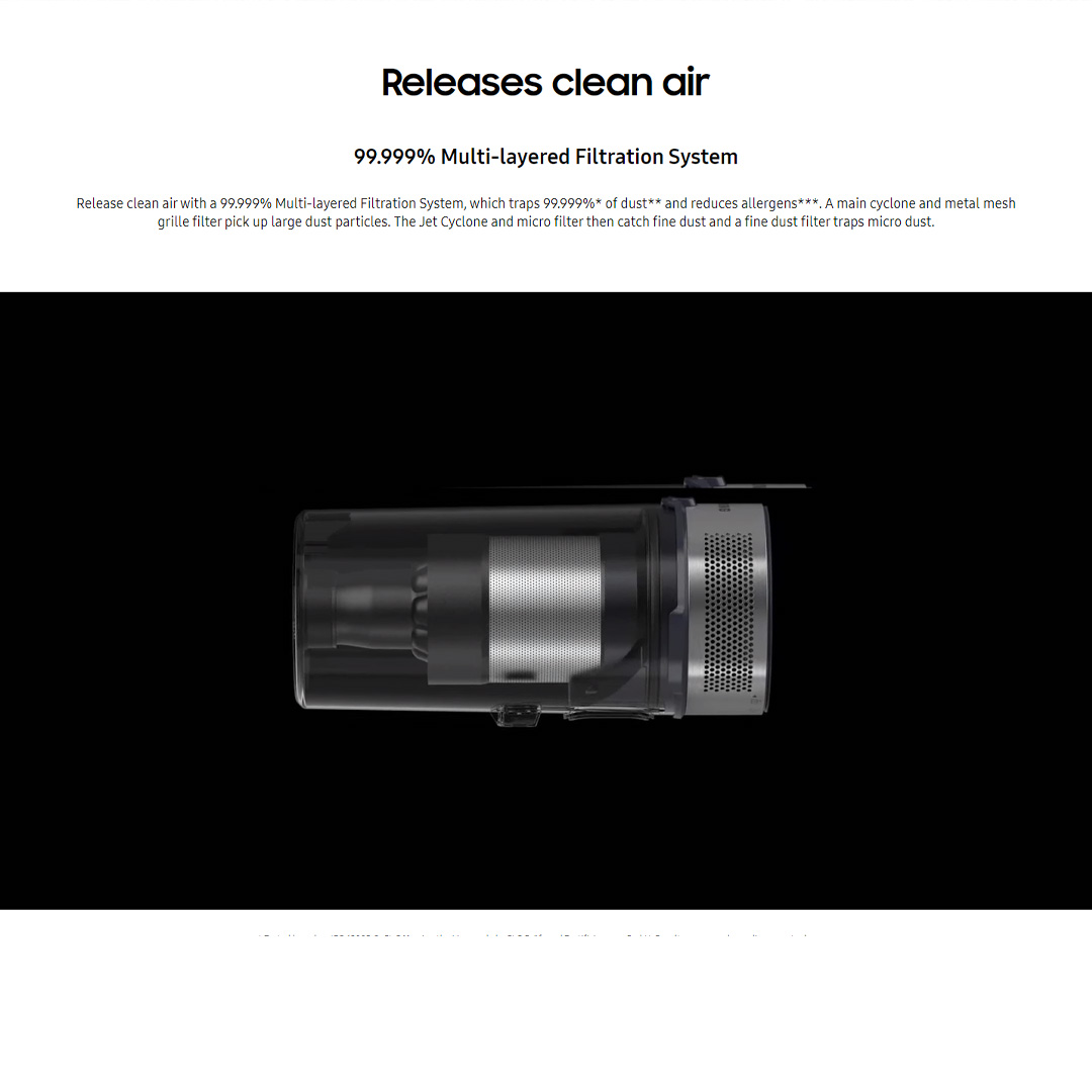 SAMSUNG 150W Jet 60 Pet Cordless Vacuum Cleaner Stick Teal VS15A6032R5/ME | Strong Suction Power | Powerful on Carpet | Flexible Charger | Stick Vacuums with 2 Years Warranty