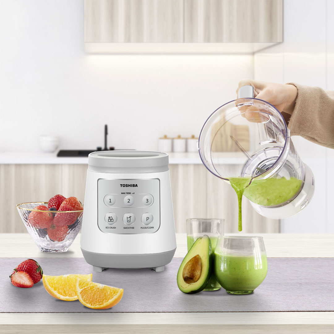 TOSHIBA 2L Jug Blender BL-70PR1NMY | 700W motor | 3 Speed | Ice Crush Function | Jigsaw 6-point Blade | Blender with 1 Year Warranty