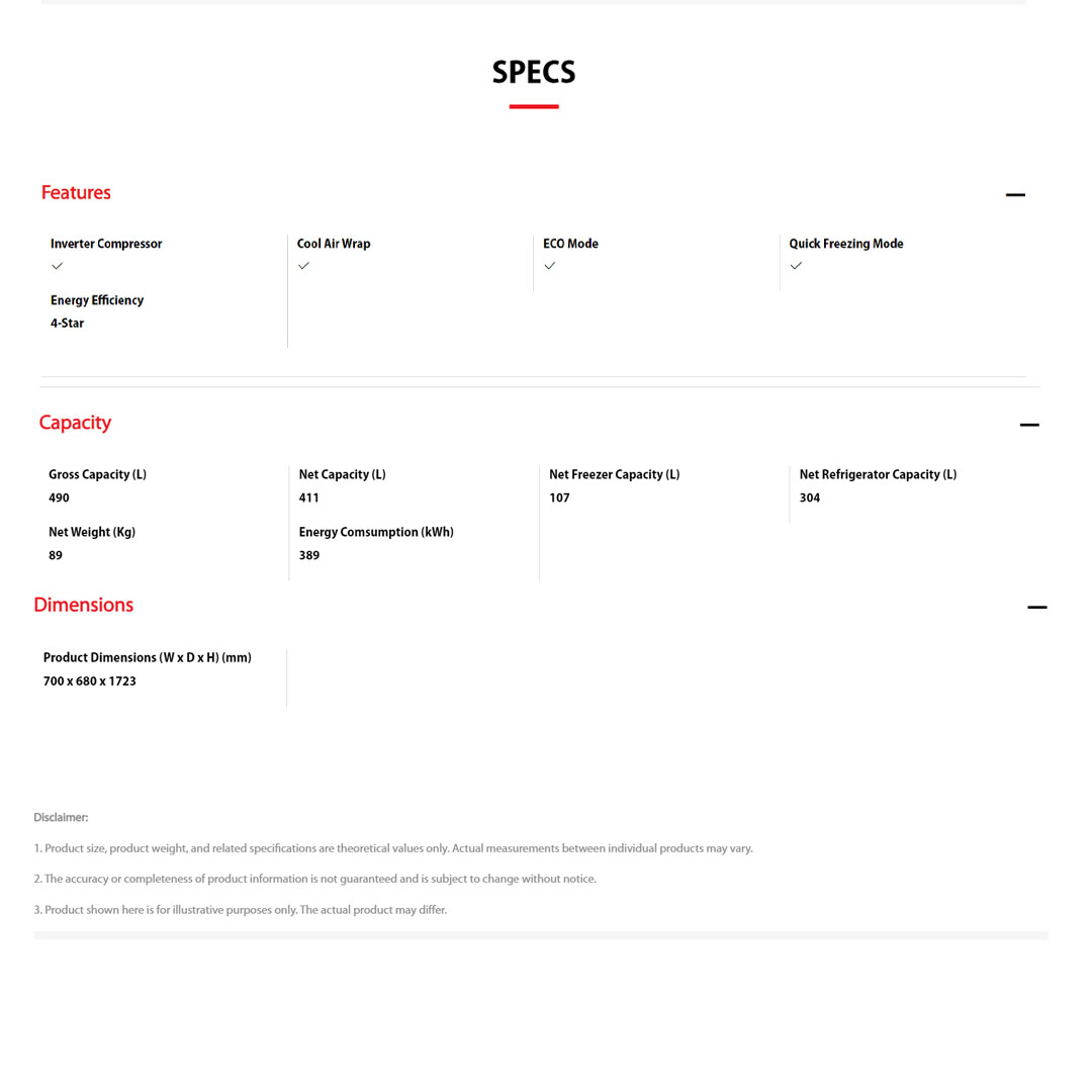TOSHIBA 490L 2 Doors Inverter Refrigerator GR-RT559WE-PMY(37) | Airfall Cooling |  Origin Inverter |  Humidity Control | Refrigerator with 1 Year General and 12 Year Compressor Warranty