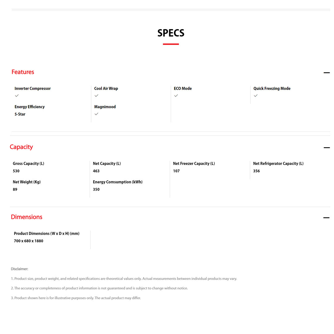 TOSHIBA 530L 2 Door Top Mount AirFALL Cooling Origin Inverter Refrigerator GR-RT624WE-PGY(22) | Electric Control | Pure Bio | Humidity Control | Cooling Zone | Cool Air Wrap | Quick Freezing Mode | Refrigerator with 1 Year General & 12 Year Motor Warranty