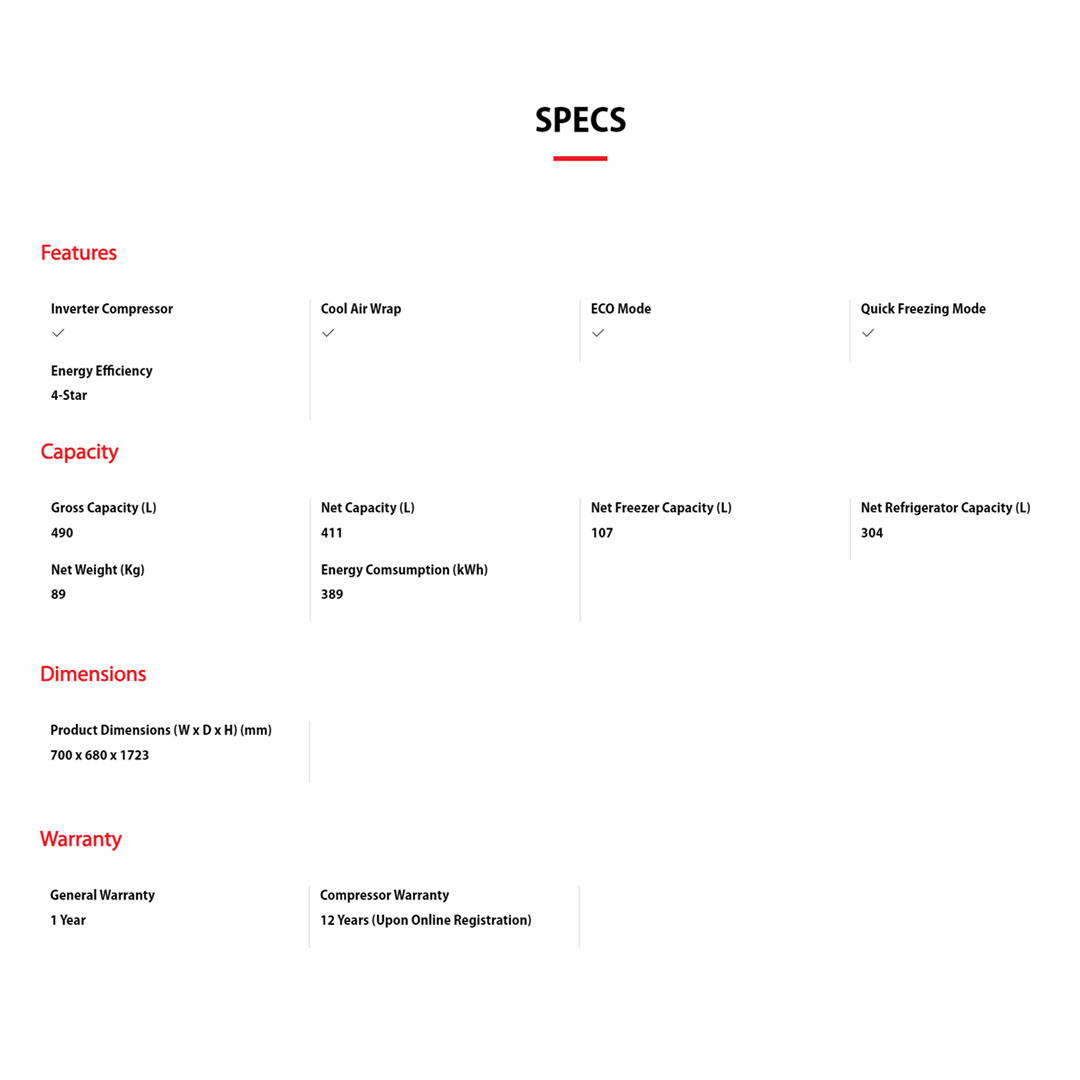 Toshiba 490L 2 Doors Top Mount AirFall Origin Inverter Refrigerator GR-RT559WE-PMY(06) | Pure Bio | Humidity Control | Electric Control | Cooling Zone | Origin Inverter | AirFALL Cooling | Refrigerator with 1 Year Warranty