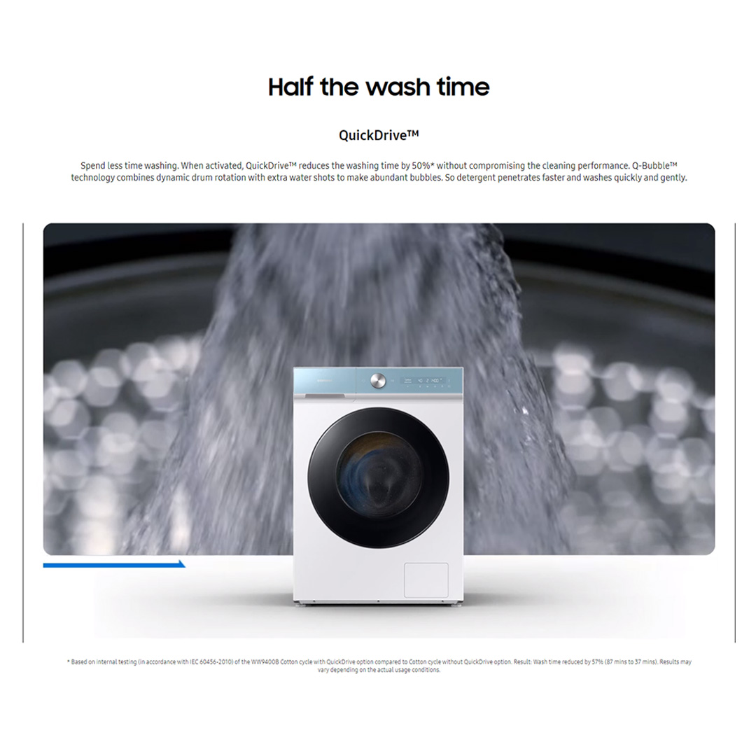 SAMSUNG 13KG/8KG BESPOKE Digital Inverter Front Load Washer Dryer with AI Ecobubble WD13BB944DGBFQ | AI Wash | AI Control | Auto Dispense | Eco Bubble™ | Hygiene Steam | Washer Dryer with 1 Year Warranty