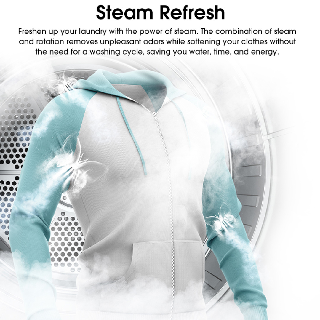 HISENSE 8.5KG/6KG Front Load DD Inverter Washer Dryer WD3Q8543BW | WIFI Control | Pure Steam | Allergy Steam | Durable Inverter | Pure Jet | Drum Clean | Quick Wash | Delay End | Raindrop Drum | Washer Dryer with 2 Year Warranty