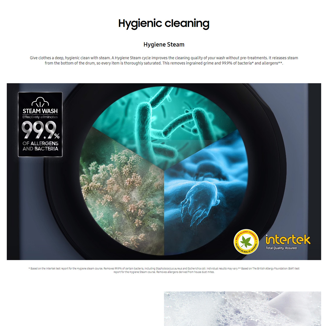 SAMSUNG 8.5KG/6KG Front Load Washer Dryer with AI Ecobubble WD85T534DBE/FQ | AI Control | Eco Bubble™ | Drum Clean | Hygiene Steam | Washer Dryer with 1 Year Warranty