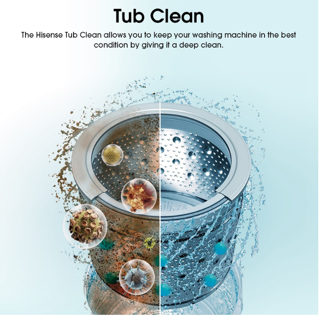 HISENSE 13KG Top Load Washing Machine with HIJAB Mode WTJA1301T | Double Magic Filter | Tub Clean | Delicates | Auto Balance | Air Dry | Pearl Drum | Wide Voltage | Blubble Clean | Extra Soft | Double Magic Filter | Washing Machine with 2 Year Warranty