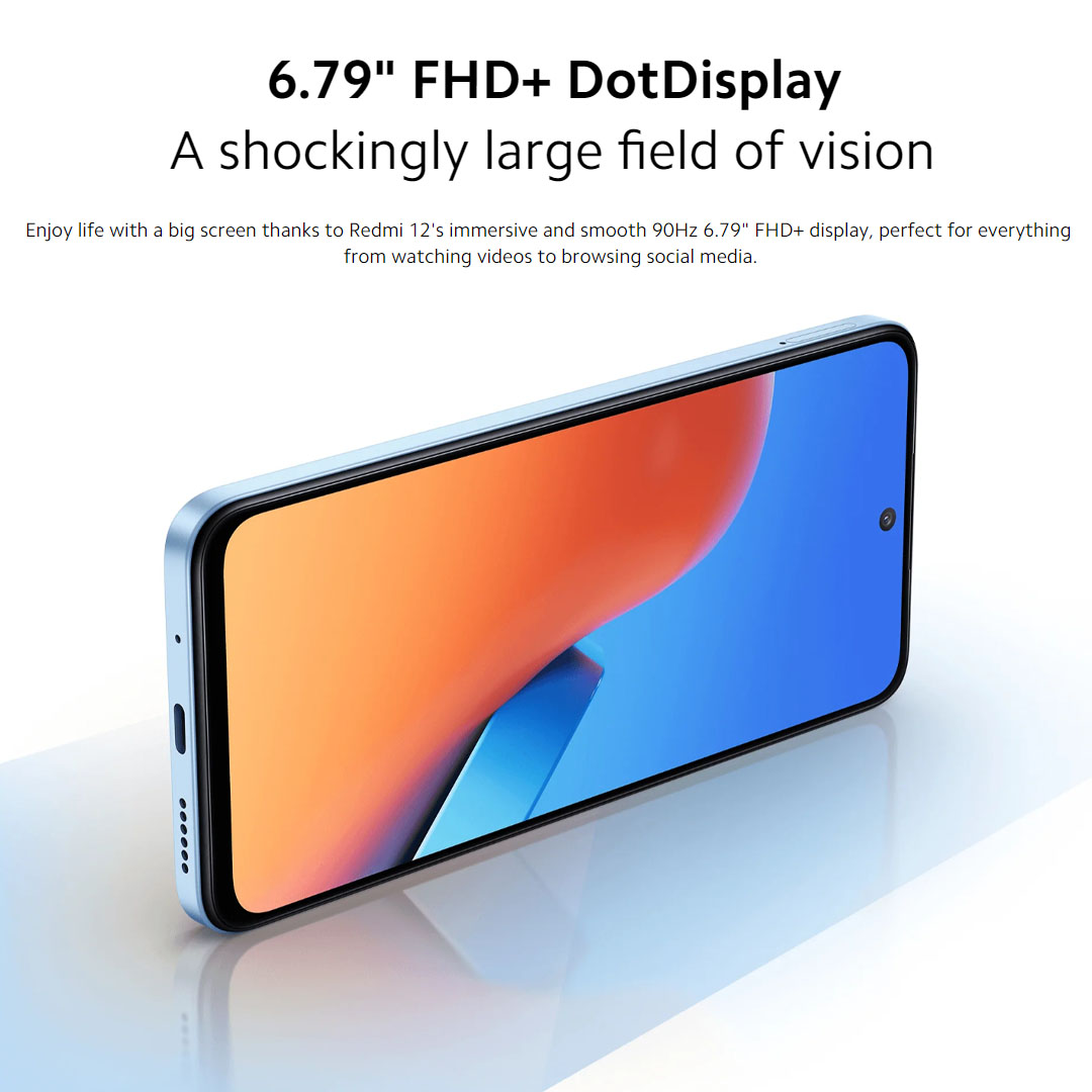 Xiaomi Redmi 12 | 8GB+256GB | IP53 Dust and Splash Resistant | 90Hz 6.79” FHD+ Display | MediaTek Helio G88 | Smartphone with 1 Year Warranty