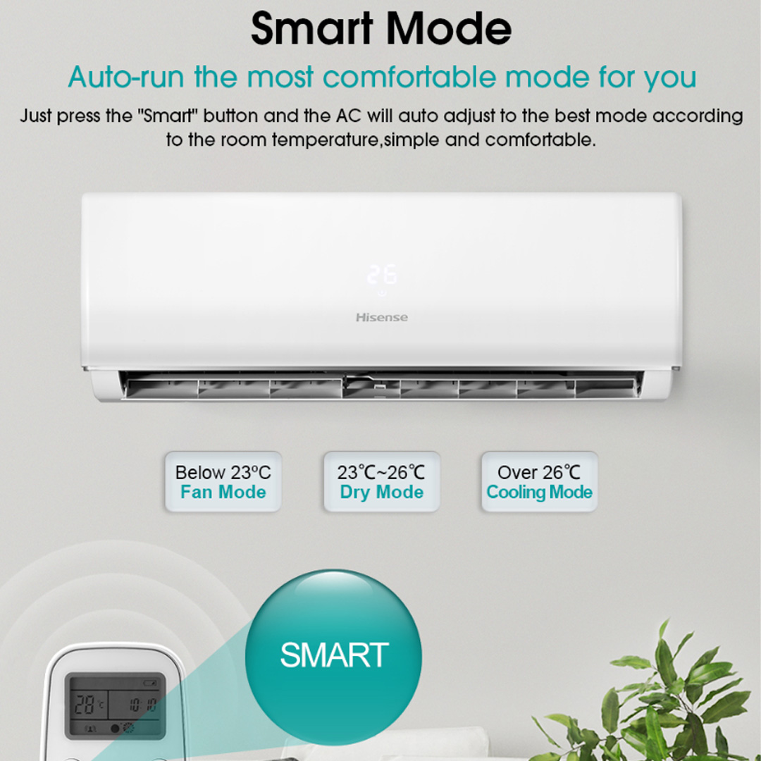 HISENSE 1.5HP R32 Non-Inverter Wall Mount Air Conditioner  AN13DBG1 | Fast Cooling |  Large Blade | LED display | Air Conditioner with 2 Years Warranty