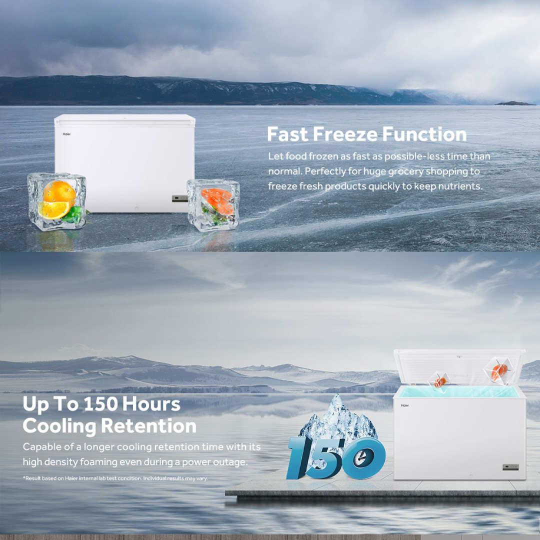 HAIER 251L Chest Freezer BD-288HEC | Fast Freezing | Convertible Cooling | Handle & Lock | Freezer with 2 Year Warranty