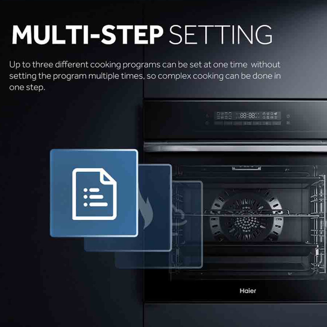 HAIER 80L Built-In Oven HO-HT16S5 | Automatic Recipe Function | Multi Step Setting | Steam Clean | Oven with 2 Year Warranty