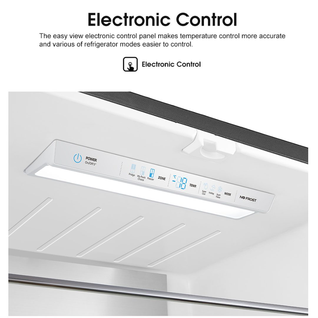 HISENSE 520L Four Doors Inverter Refrigerator RQ568N4ABU | Double Cooling | Metal-Tech Cooling | Led Lighting | Refrigerator with 3 Years Warranty