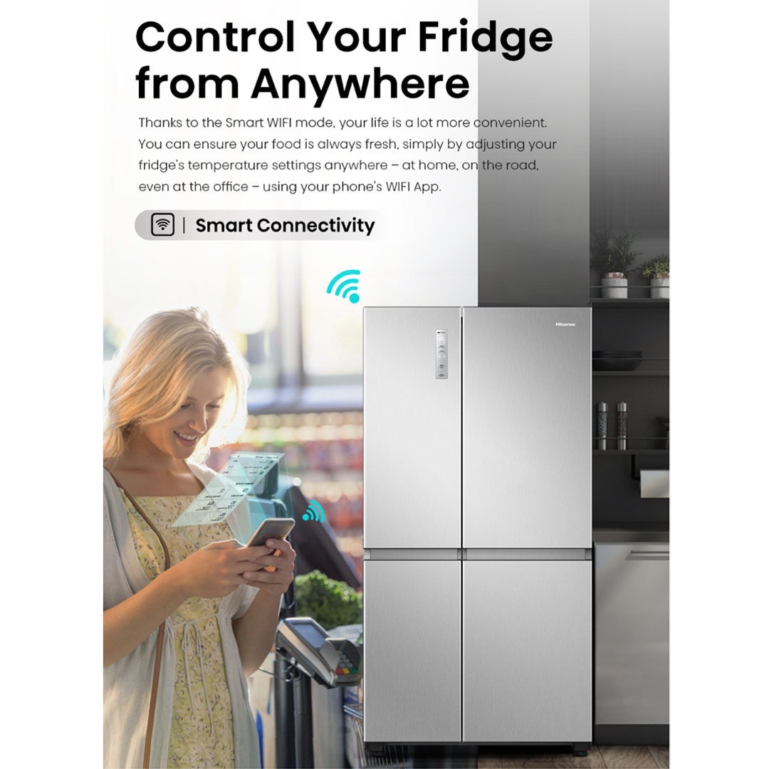 HISENSE 780L Side by Side Inverter Refrigerator RS868N4ASV | Deodorizing Filter | Electronic Touch Control | Led Lighting | Refrigerator with 3 Years Warranty