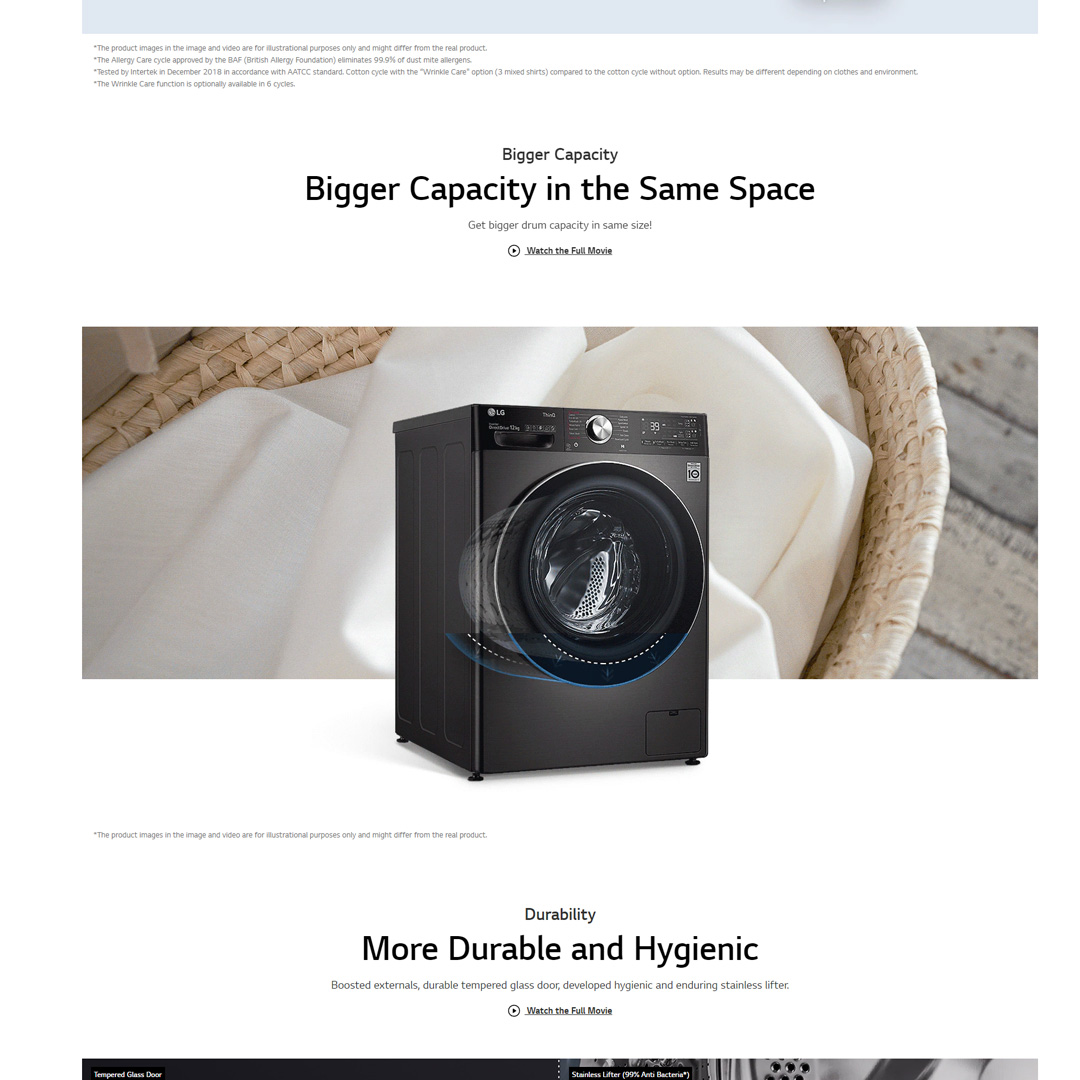 LG 11KG/7KG Front Load Washer Dryer with AI Direct Drive and Steam+ FV1411H3BA  | Turbowash 360° | Wi-Fi | Easy Care | Eco Hybrid | Tub Clean  | Speed Wash | Allergy Care | Turbo Dry | Washing Machine with 1 Year Warranty