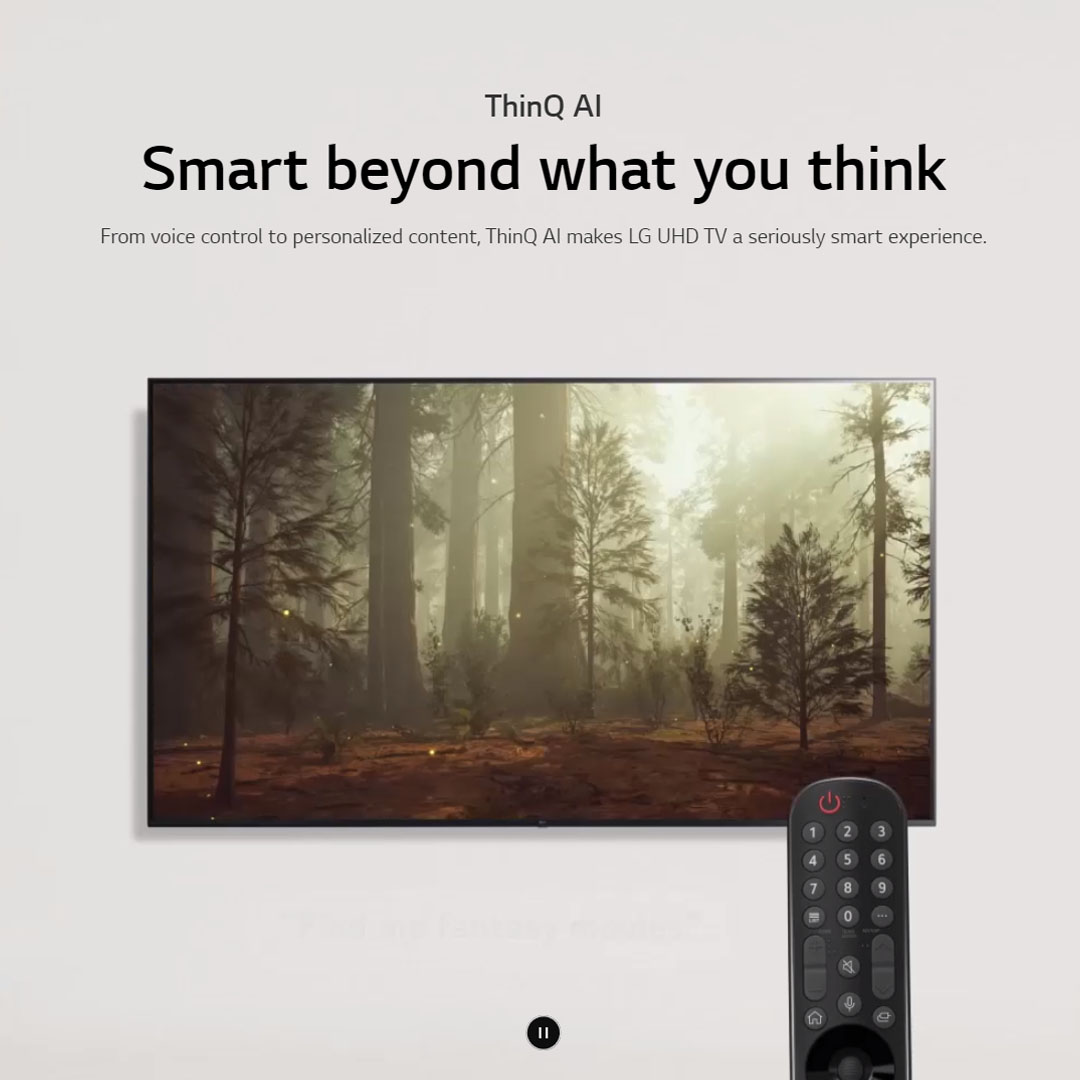 LG 60" 4K UHD Smart TV with AI ThinQ 60UQ8050PSB | AI Sound | Wi-Fi | Filmmaker Mode | Netflix | HDR | Smart TV with 2 Year Warranty