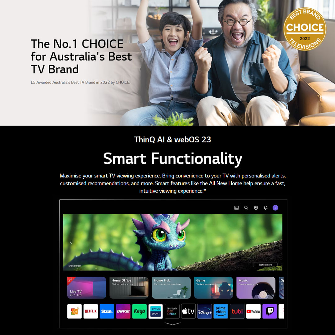 LG 86" QNED 4K UHD Smart TV 86QNED81SRA  | α7 AI Processor 4K Gen6 | HDR10 | webOS 23 | HDMI | USB | Smart TV with 2 Year Warranty