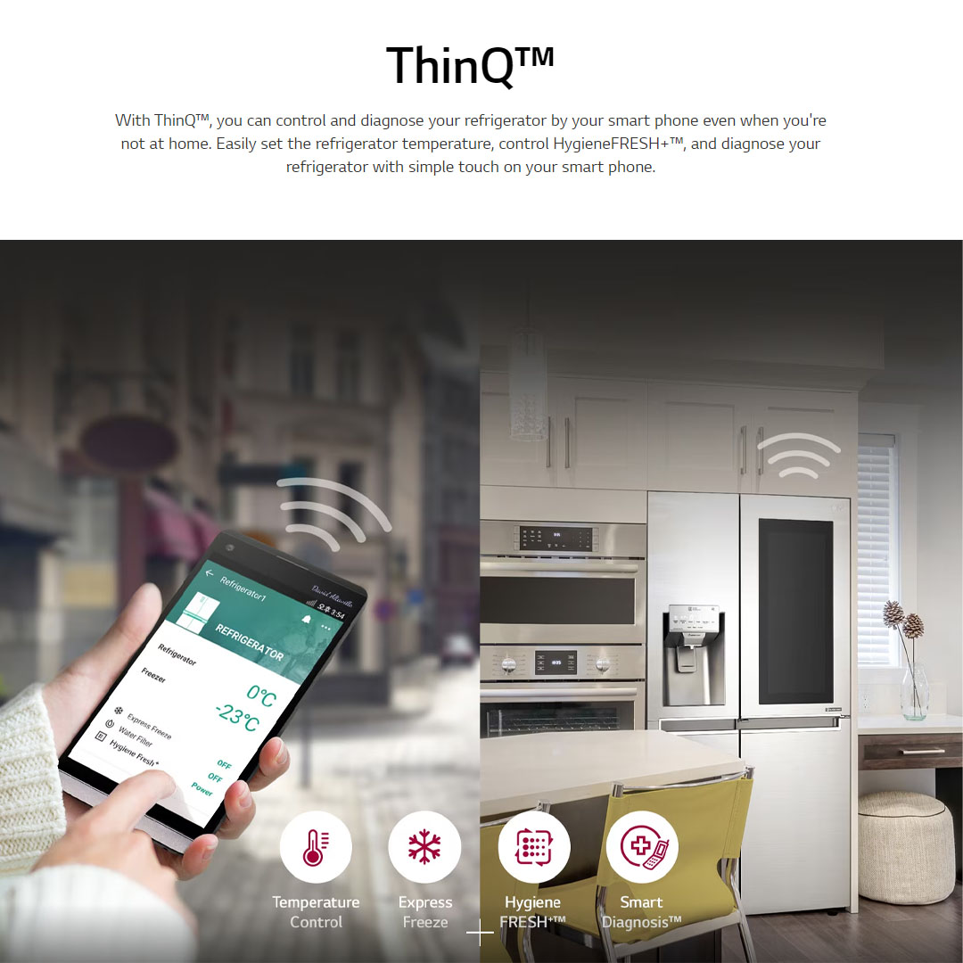 LG 674L Side by side with UVnano Water Dispenser Smart Inverter Refrigerator GC-L257CQEL | DoorCooling+ | Smart Diagnosis™ | ThinQ | Refrigerator with 1 Year Warranty