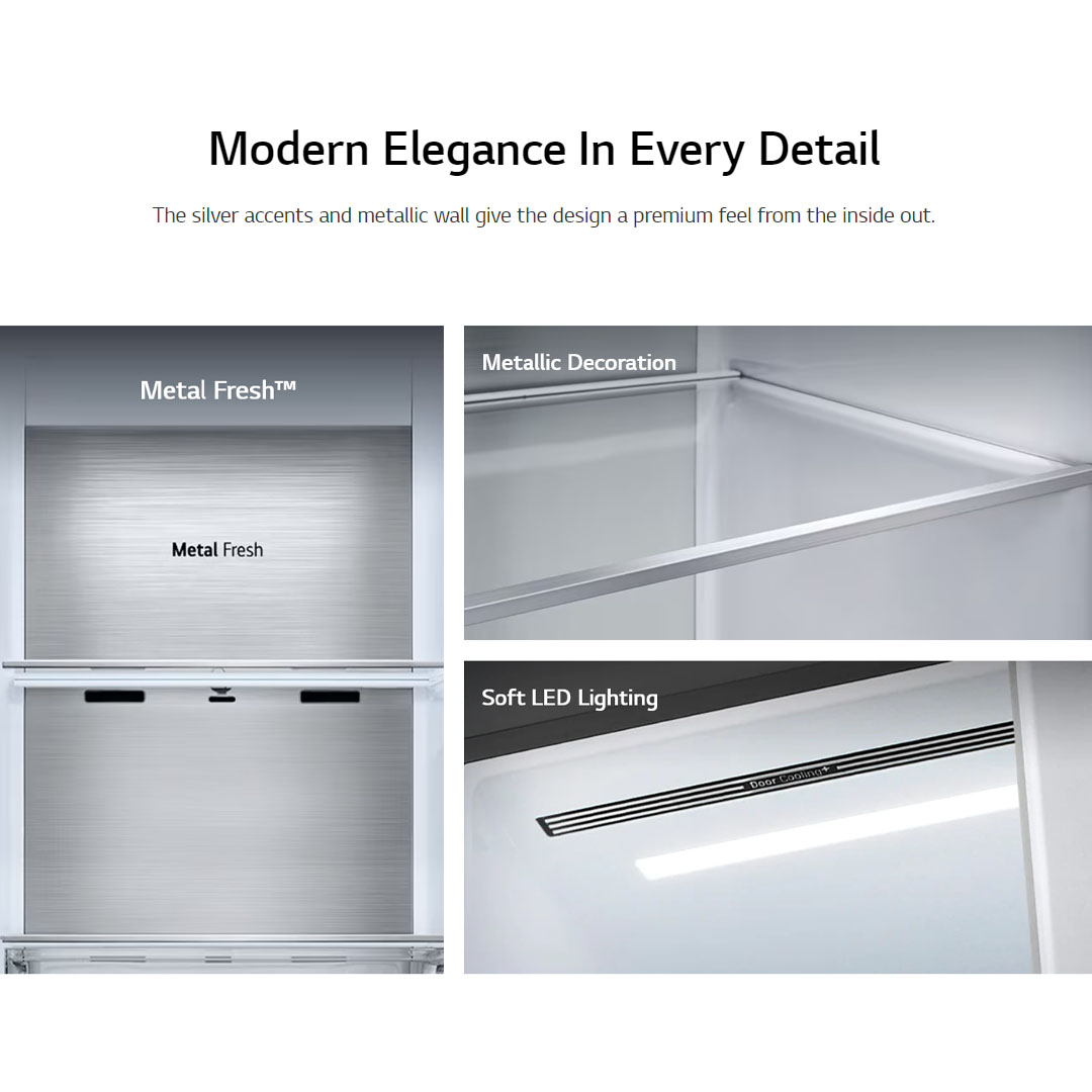 LG 694L Side by Side with Door-in-Door Smart Inverter Refrigerator GC-M257CGFL | DoorCooling+™ | Hygiene Fresh+™ | Metal Fresh™ | Refrigerator with 1 Year Warranty