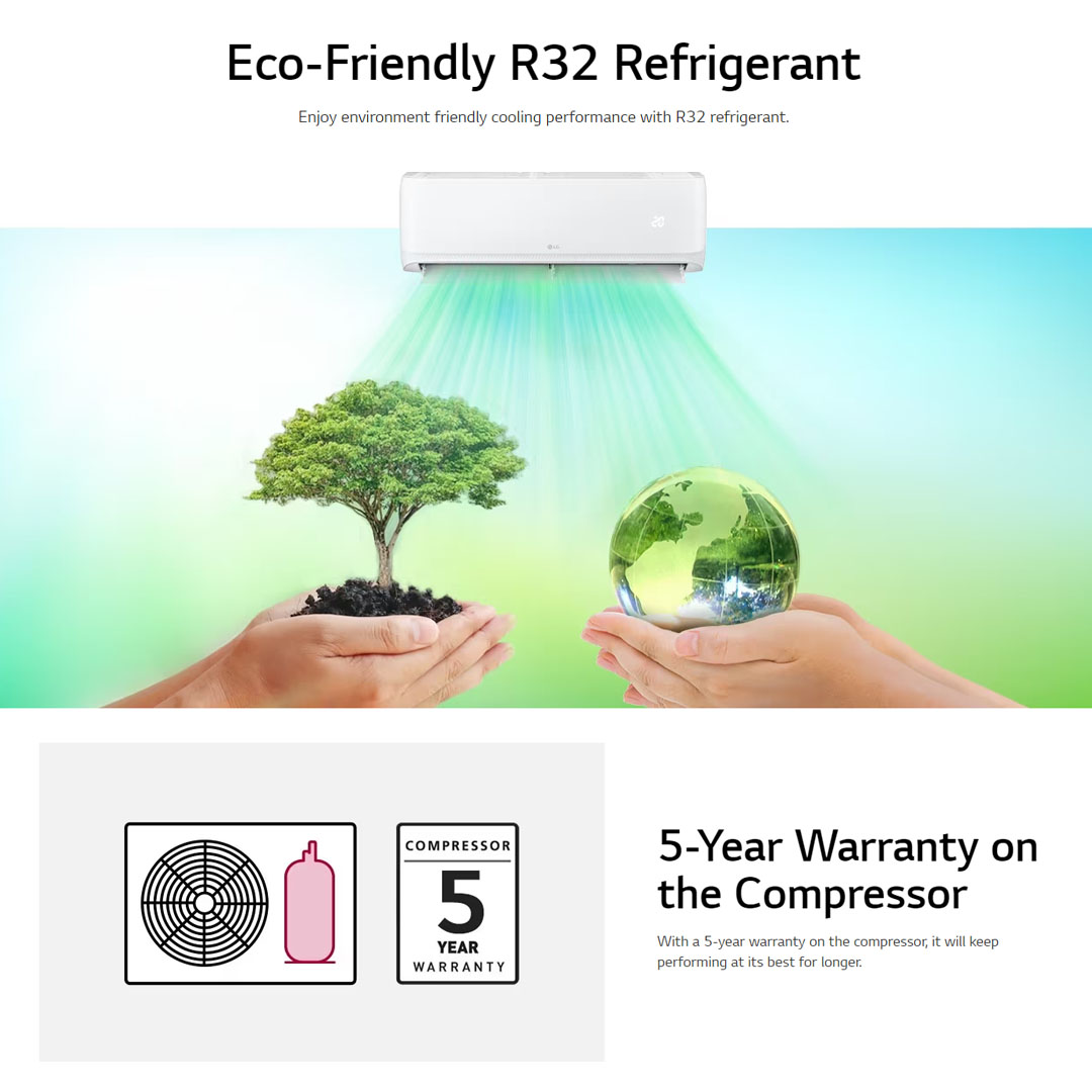 LG 1HP R32 Dual Inverter Wall Mount Air Conditioner S3NC09HZCAA / S3UC09HZCAA | Dual Sensing | Fast Cooling | Auto Swing | Air Conditioner with 2 Year Warranty