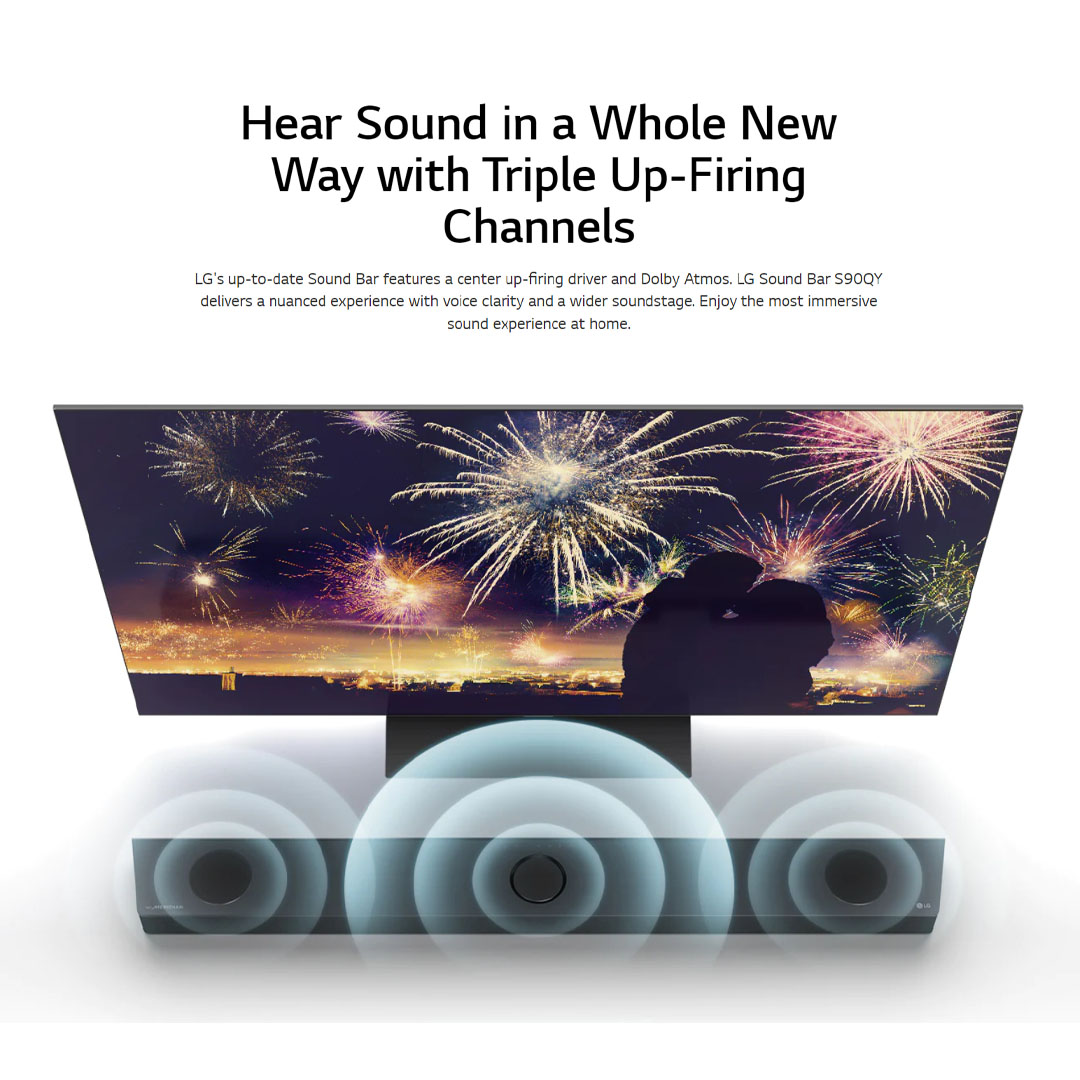 LG 810W Sound Bar with Dolby Atmos and IMAX Enhanced S95QR | High-Resolution Audio | HDMI In / Out | USB | Bluetooth | Sound Bar with 1 Year Warranty