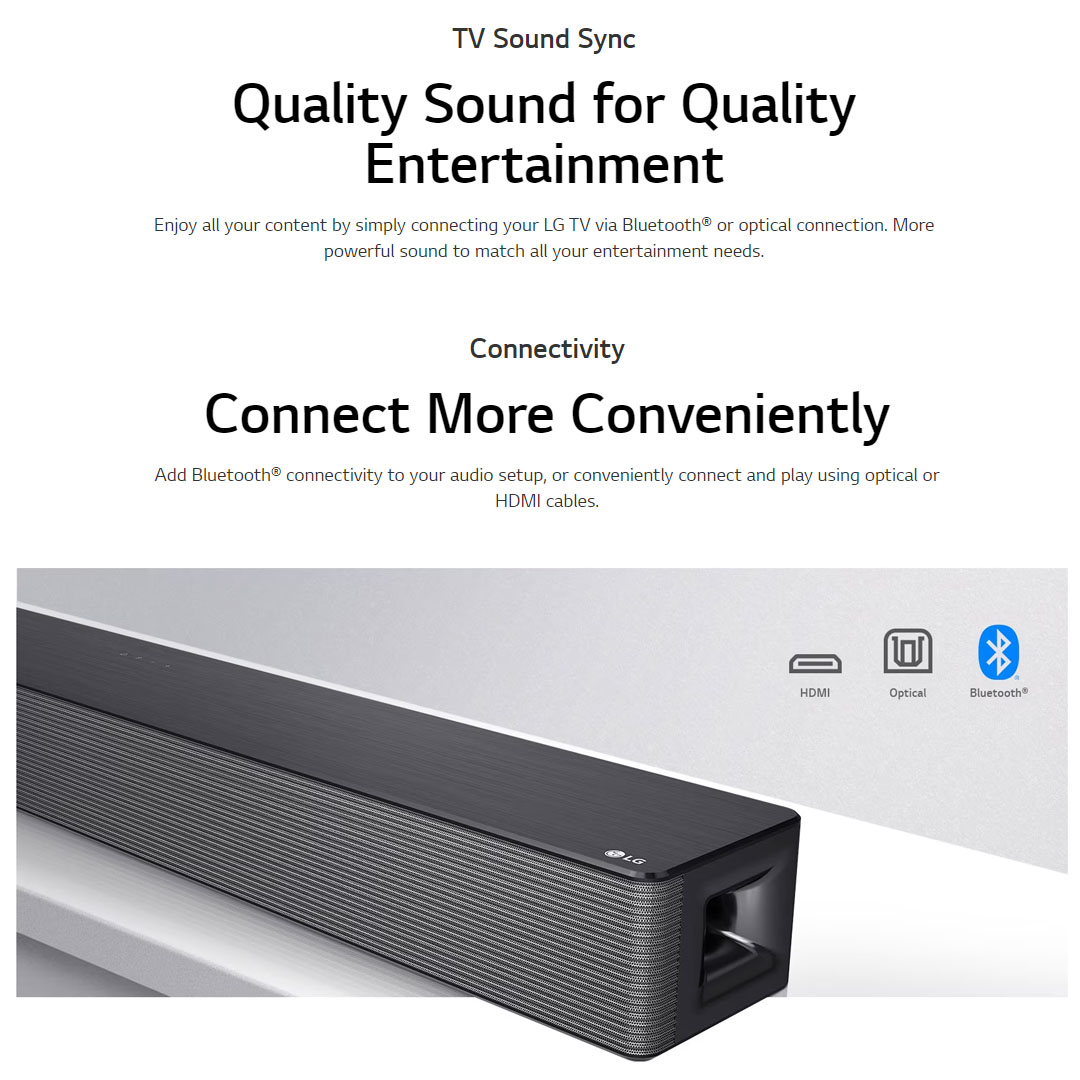 LG 600W Sound Bar with DTS Virtual X & Bluetooth Connectivity SNH5 | AI Sound Pro | TV Sound Sync | 4.1 ch | Sound Bar with 1 Year Warranty